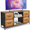 KIRVOVIY Chest of Drawers, Fabric Storage Drawers for Bedroom, TV Stand with Storage Shelf, Castors and Metal Frame (Rustic Brown)
