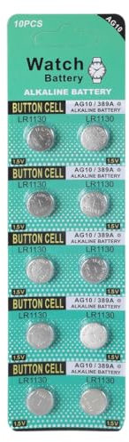 Chenxi Studio Lot de 10 piles bouton LR1130 AG10 1,5 V haute énergie pour jouets, montres, calculatrices, télécommandes