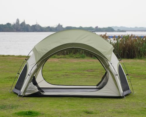 Vidalido 3-4 Personen Campingzelt mit 2 Türen, 2 großen Netzfenstern, Familien-Kuppelzelte, doppellagiges, wasserdichtes tragbares Glamping-Zelt, einfache Einrichtung Zelte für Outdoor-Camping