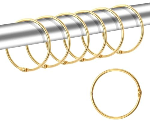 Hsyadazi Lot de 20 anneaux de rideau de douche, anneaux de rideau de douche, anneaux de rideau de douche, 50 mm, clips en métal pour tringles à rideaux, rideaux et rideaux de douche, avec fermeture à