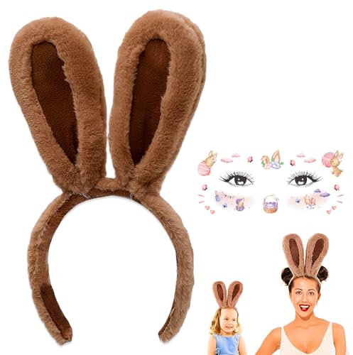 Scinzene Hasenohren Haarreif, Hasenohren Kinder, Osterhasen Ohren, Osterhasen Ohren Haarreif Für Kinder, Erwachsene, Ostern, Cosplay, Carnaval, Haarstyling, Ostergeschenke