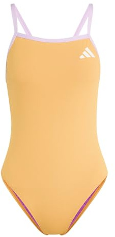 adidas Women's Thin Straps V-Back Swimsuit, Pure Tangerine/Bliss Lilac, 44