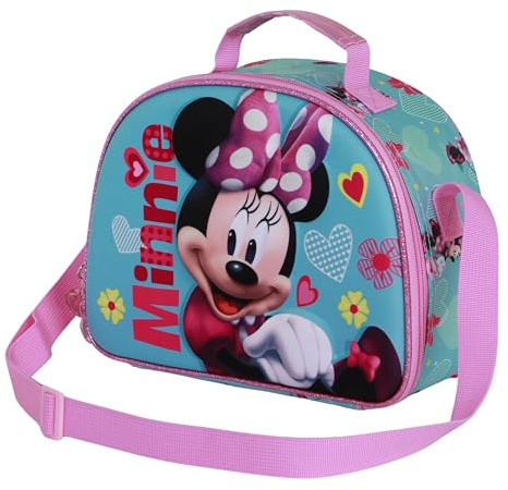 Disney Minnie Mouse Pose-Borsa Porta Merenda 3D, Rosa, 26 x 20 cm