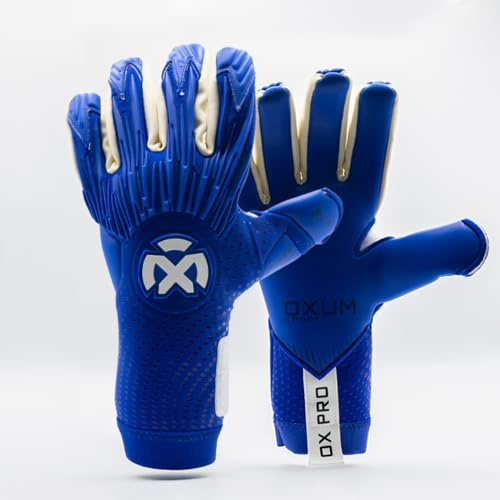 OXUM OX PRO Torwarthandschuhe für Erwachsene – Hochleistungs-Fußballhandschuhe mit fortschrittlicher Technologie, hoher Griffigkeit und Komfort (Azul, 10)