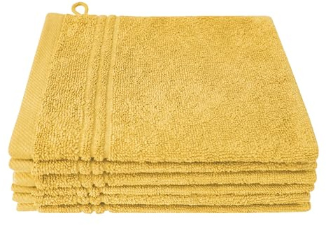 Dyckhoff Bio Nature Waschhandschuh Set, 6-TLG., GOTS, 500g/m², Amber | 16x21cm, zertifizierte Bio-Baumwolle, besonders weich und saugkräftig
