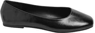 Yours - Faux Leather Square Toe Ballet Pumps in Wide E Fit & Extra Wide Eee Fit - Women's