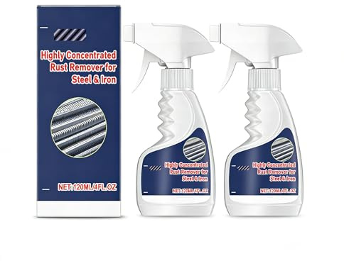 Concentrated Rust Remover For Steel & Iron Rust Remover Heavy Duty for Metal Powerful And Fast Cleaning Spray For Stee Metal,Steels Bars,Cast Iron,Screws And Bolts (2 PCS)
