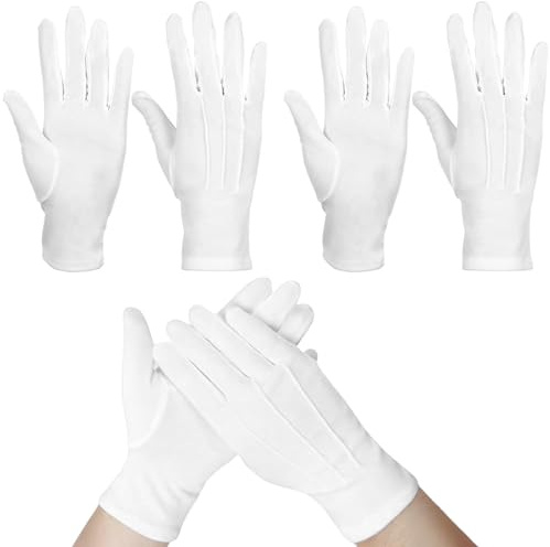 MYZWEL Handschuhe, Stoffhandschuhe für Damen & Herren, Dünne Polyester Inspektionshandschuhe für Münzen, Schmuck, Silber, Formelle Smoking Parade Kostüm Ehrengarde Handschuhe