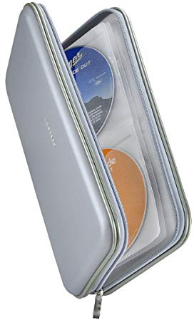 Wismart 72 Capacity Heavy Duty CD DVD Blu-ray Media Case Storage Holder Organizer Wallet (Silver)