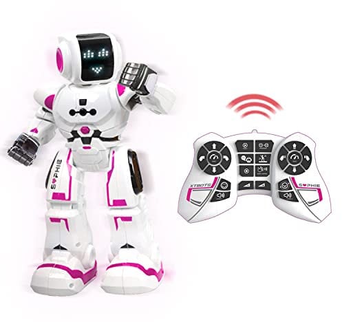 Xtrem Bots- Sophie niños con Sensor de Movimiento, Interactivo Control Remoto programable. Juguetes Robot Inteligente, Color blanco/rosa (XTB-808384)