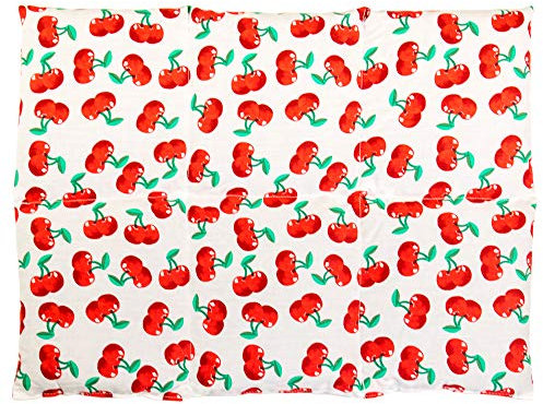Bio-Dinkelkissen groß 40x30cm 6-Kammer - cherry-white - Wärmekissen Dinkel Körnerkissen für Mikrowelle und Backofen - Dinkel-Kissen 30x40 - cherry-white