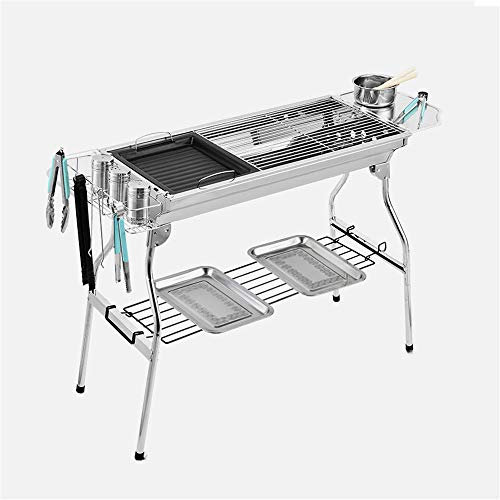 XXSLY Double Oven Barbecue Grill, Independent Liner, faltbar 5 Personen oder mehr Big Size BBQ Grill, für Home Outdoor Garden Camping Picknicks Kochen