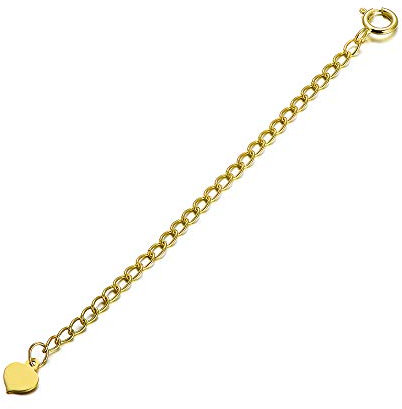 SISGEM Necklace Extender Chain, 9ct Yellow Gold Necklace Chain Extender with 1-3 inch Extension for Necklace Bracelet Anklet Choker
