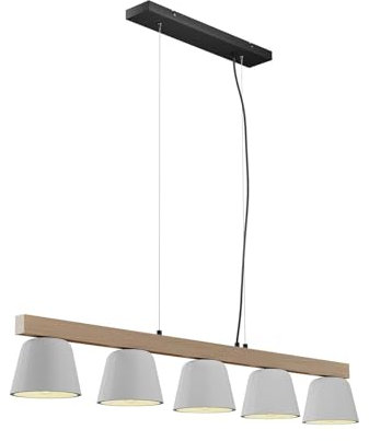 Lucande Beton Pendelleuchte Kalinda (Skandinavisch) in Alu aus, (5 flammig E14) - Deckenlampe Esstischlampe Hängelampe Hängeleuchte Wohnzimmerleuchte