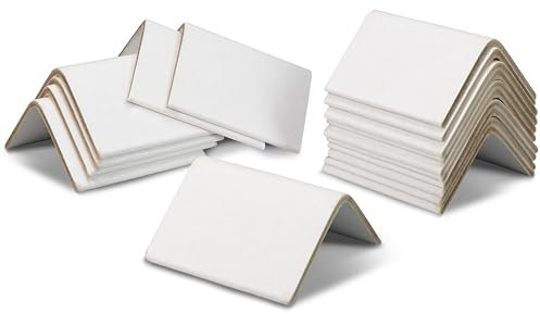 IDL Packaging Kantenschutz aus Karton 5,1 x 5,1 x 7,6 cm, 50 Stück, Weiß, 0,3 cm dick - V-Board Kantenschutz für Paletten - Regelmäßige Kartonecken für den Versand - Nachhaltige Verpackung