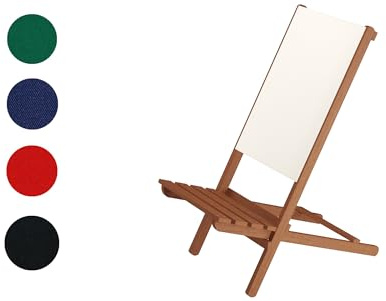 Erst-Holz Wikingerstuhl Schwedenstuhl Lagerfeuerstuhl Strandstuhl Anglerstuhl Partystuhl Hocker XXL V-10-360, Stofffarbe:weiß/Creme