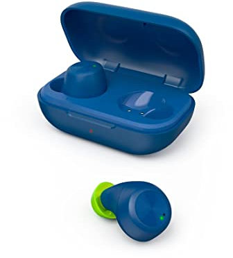 Hama Bluetooth Kopfhörer kabellos (In-Ear Ohrhörer mit Mikrofon, Sport Kopfhörer spritzwassergeschützt IPX4, leichte Headphones ohne Kabel mit Ladebox, True Wireless Headset, bis zu 14h Akku) blau