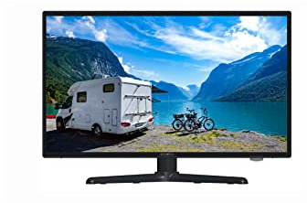 Reflexion 22 Zoll Smart Wide-Screen Full HD LED-Fernseher für Wohnmobile mit DVB-T2 HD, DVD-Player, Bluetooth, Triple-Tuner und 12 Volt KFZ-Adapter (12 V/24 V, HDMI, USB, DVB-T Antenne), Schwarz