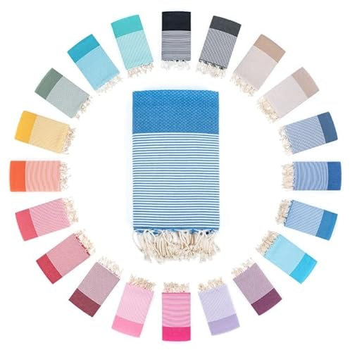 Darido Honeycomb Serviette de Bain Fouta Hammam - Serviette de Sauna, de Bain et de Plage XXL 100 x 200 cm - 100% Coton - Légère, Douce et absorbante - Multi-Usage et Pratique