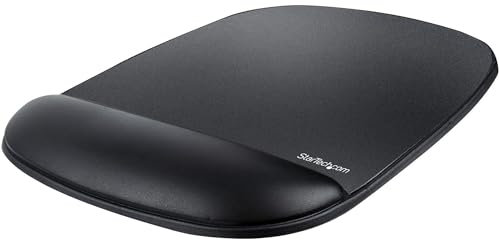 StarTech.com Mouse Pad with Hand rest, 6.7x7.1x0.8in (17x18x2cm), Ergonomic Mouse Pad with Wrist Support, Desk Wrist Pad w/Non-Slip PU Base, Cushioned Gel Mouse Pad w/Palm Rest (B-ERGO-MOUSE-PAD)