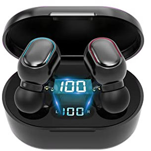 Auriculares Inalámbricos Bluetooth 5.0, In-Ear con Cancelación de Ruido, Micrófono Incorporado de Llamada Estéreo, Mini Caja de Carga Portátil, a Prueba de Agua