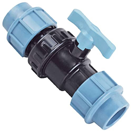 MegaHaustechnik Kugelhahn für PE Rohr-Außendurchmesser 32mm - PP Fitting Klemmverbinder Verschraubung