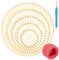 5 Größen Naturholzkorbboden Natural Wood Basket Base Peddigrohr Boden Circle Blank Crochet Basket Wood Base mit 1PCS Crochet Hook, Round Basket Base mit Loch für DIY Korb Weben Crochet Supplies