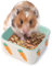 JanYoo Igel zubehör futterschale futternapf Hamster futterspender Keramik Schale futtertrog trinknapf schwer groß Blau