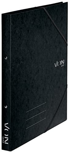 VON Leitz Ringbuch A4, Mit 2 Ringen, Gummibandverschluss, Karton, 25 mm Rückenbreite, Für 140 Blatt, Ringordner für Schule, Studium & Haushalt, 5 Stück, Schwarz, 30120095