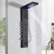 LED Shower Panel Tower System Black, Shower Column with Digital Display, Multi Function Shower System with Rainfall, Waterfall, Massage, Hand Shower, Tub Spout, Bath Shower Mixer Tap