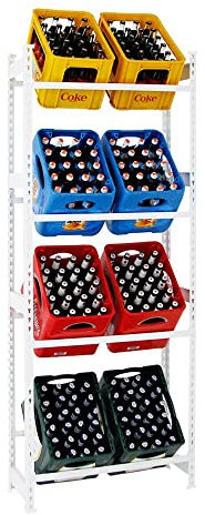 PROREGAL Getränkekistenregal High Big Camel | Weiß | 8 Kisten | HxBxT 200x80x30cm | Kistenregal Getränkeregal Wasserkistenregal Bierkistenregal