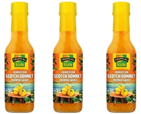 Tropical Sun Jamaican Scotch Bonnet Sauce Condiments 150ml- Pack of 3