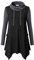Amrto Langarmshirts Tunika Damen Turtleneck Blusen & Tuniken für Damen Pullover Elegant Asymmetrische Saum Longshirt Damen Lange Hemd Pullover Tunika mit Taschen, Schwarz & Grau M