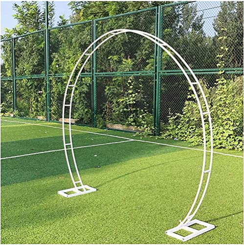 WHFTD Bogengitter Aus Metall, Bogen Für Kletterrose, Gartenbogen, Runder Rosenbogen Schwarzer Hochzeitsbogen, Für Hochzeit Dekoration Einfache Montage,Weiß,2.6 * 2m