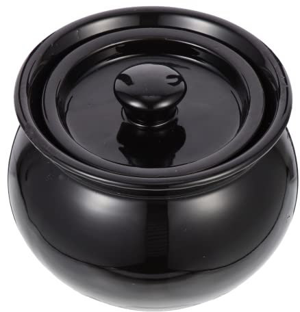 Happyyami French Onion Soup Bowls with Lids Ceramic Soup Serving Bowl Crocks Oven Safe Bowls for Chili Beef Stew Cereal Pot Pies Lasagna 500ml Black