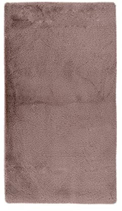 Qiyano Badematte Rutschfester Badvorleger 50 x 90 cm Rosé Badezimmer-Teppich rutschhemmend waschbar weiches Badteppich Duschvorleger für Badewanne Dusche, Farbe: Rosa, 50 x 90 cm