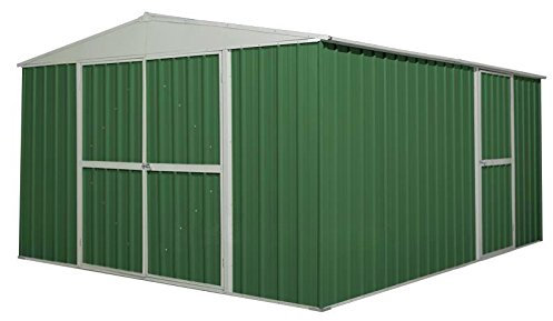 Box in Acciaio Zincato Casetta da Giardino in Lamiera 3.60 x 4.30 m x h2.10 m - 185 KG - 15 metri quadri (Verde)