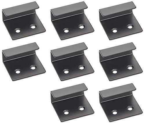 Supporto per piastrelle in acciaio inox, 8 pezzi, spessore 20 mm, spessore 20 mm, kit di fissaggio a specchio, staffa per display per piastrelle in ceramica resistente (nero)