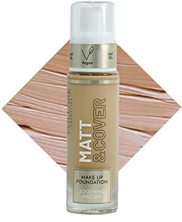 Vollare Cosmetics | Make Up Foundation | Flüssig & Langanhaltend | 24h Haftung | Vegane Naturkosmetik mit Pumpe (05 Hot Macchiato)