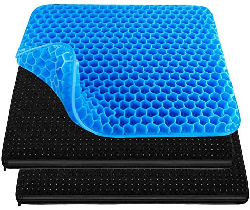 Gel Seat Cushion for Long Sitting, Gel Cushion for Wheelchair Soft, Cooling Gel Chair Cushion More Comfortable, Gel Car Seat Cushion Breathable, Gel Seat Cushion for Office Chair for Hip Pain