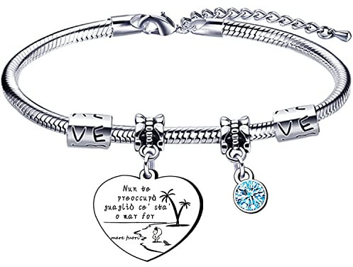 Lumengqi Bracciale Personalizzato Serie TV Frasi Mare Fuori Bracciale Donna Regalo Donna Regali per la moglie Fidanzata Sorella Compagno di Classe Mamma Amic Braccialetti Amicizia Regalo di laurea