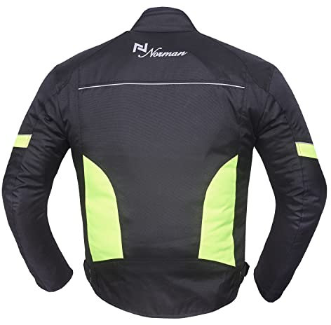 NORMAN Chaqueta para hombre, para motocicleta, de verano, impermeable, textil Cordura, CE, blindada, 7 colores, Alta visibilidad, XL