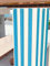Byour3 – wasserdichte Outdoor Vorhäng Wetterfest mit Metallringen Anti-Schimmel Verdunkelungs Seitenvorhänge Markise für Balkon Pavillon Terrasse Sonnenschutz (Streifen Türkis, B. 310 x 272 L)