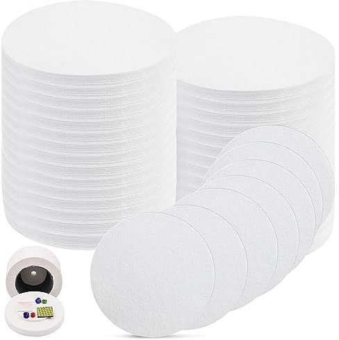 Milkary 200 Sheets Kiln Microwave Papers, Ceramic Fiber Paper Oven Insulation Hot Melt Kiln Paper High Temperature for Clay Pottery Glass Fusing Ceramic Fiber Insulation Blanket DIY Crafts Molds Round