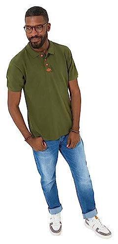 Joe Browns Men's Essential Contrast Button Short Sleeve Polo Shirt, Green, Small