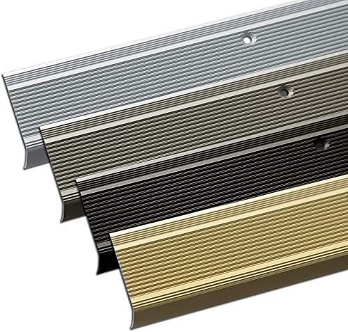 Floordirekt Treppenkantenprofil in L-Form aus Aluminium 6 Stück, 134x3x2 cm | Vorgebohrt | Silber | für Parkett und Laminat | Inkl. Montagematerial | Stufenkantenprofil in 3 Längen & 4 Farben Integral