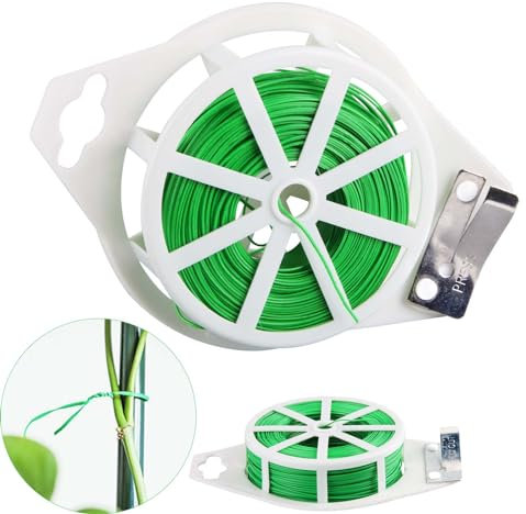 FainFun 100M Filo di Ferro per Piante Rampicanti, Anti Ruggine, Cravatta da Giardino Verde, Filo Verde per Legare Fiori per Impacchettare Pomodori, Fiori, Ghirlande Natalizie (1mm)