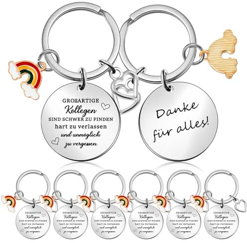 Tenare 8 Stück Schlüsselanhänger für Kollegen Großartige Kollegen Sind Schwer zu Finden Schlüsselanhänger Danke für Alles Dankeschön Geschenk Abschiedsgeschenk für Mitarbeiter Jobwechsel Ruhestand