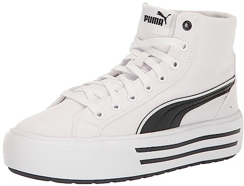 Puma Women's Kaia 2.0 Mid Shoes, White-ICY Blue-Electric Blush, 11, Weiß/Schwarz, 35.5 EU