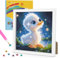 GHHKUD Diamond Painting Kinder mit Rahmen 5D Diamant Painting Bilder Kinder-Diamond Painting Set-Diamanten Painting für Kinder und Mädchen Erwachsene-Diamond Painting Tiere-18x18cm